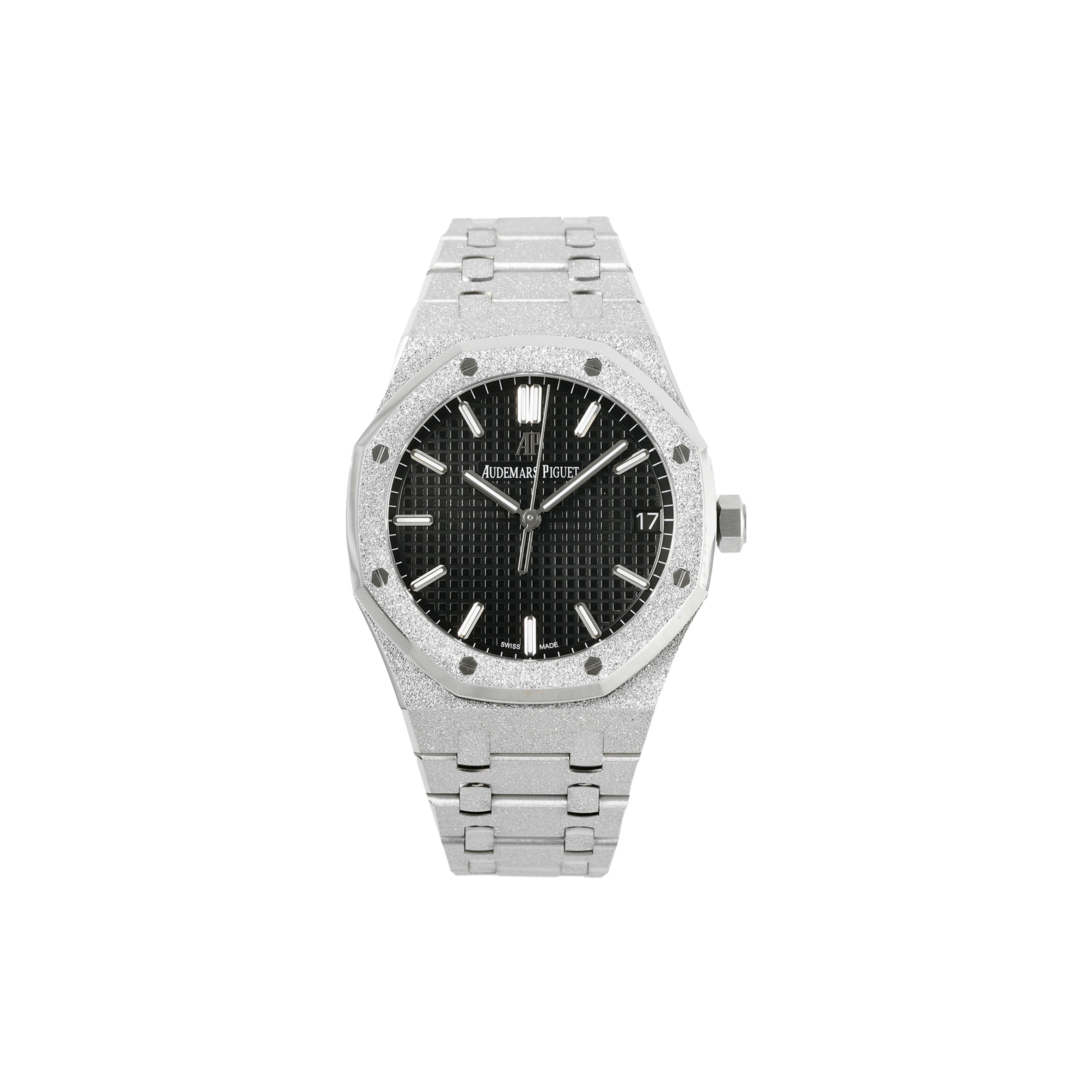 AUDEMARS PIGUET BLACK FROST GOLD 41MM WATCH 15500